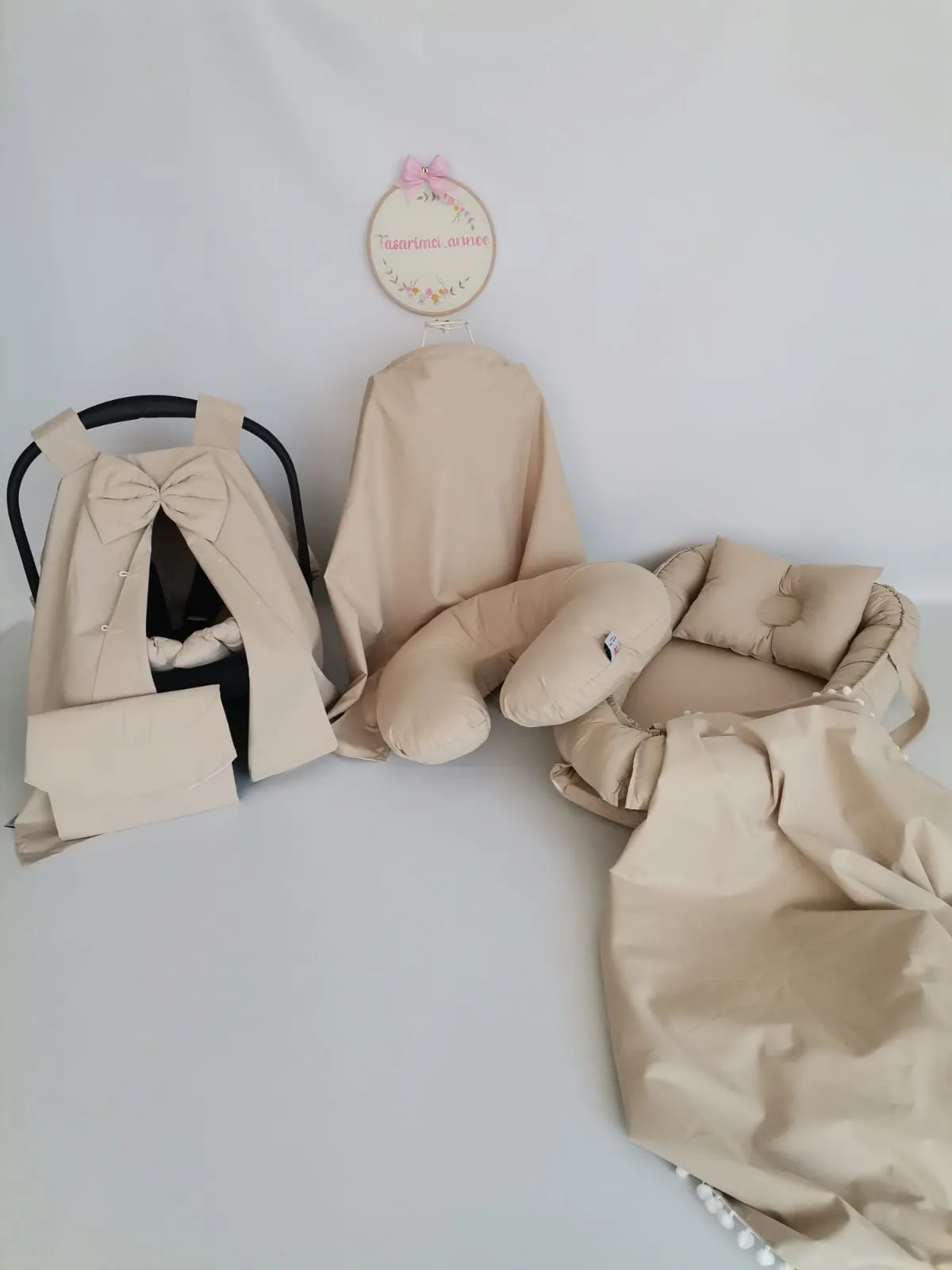 Babynest 8'li set bej poplin