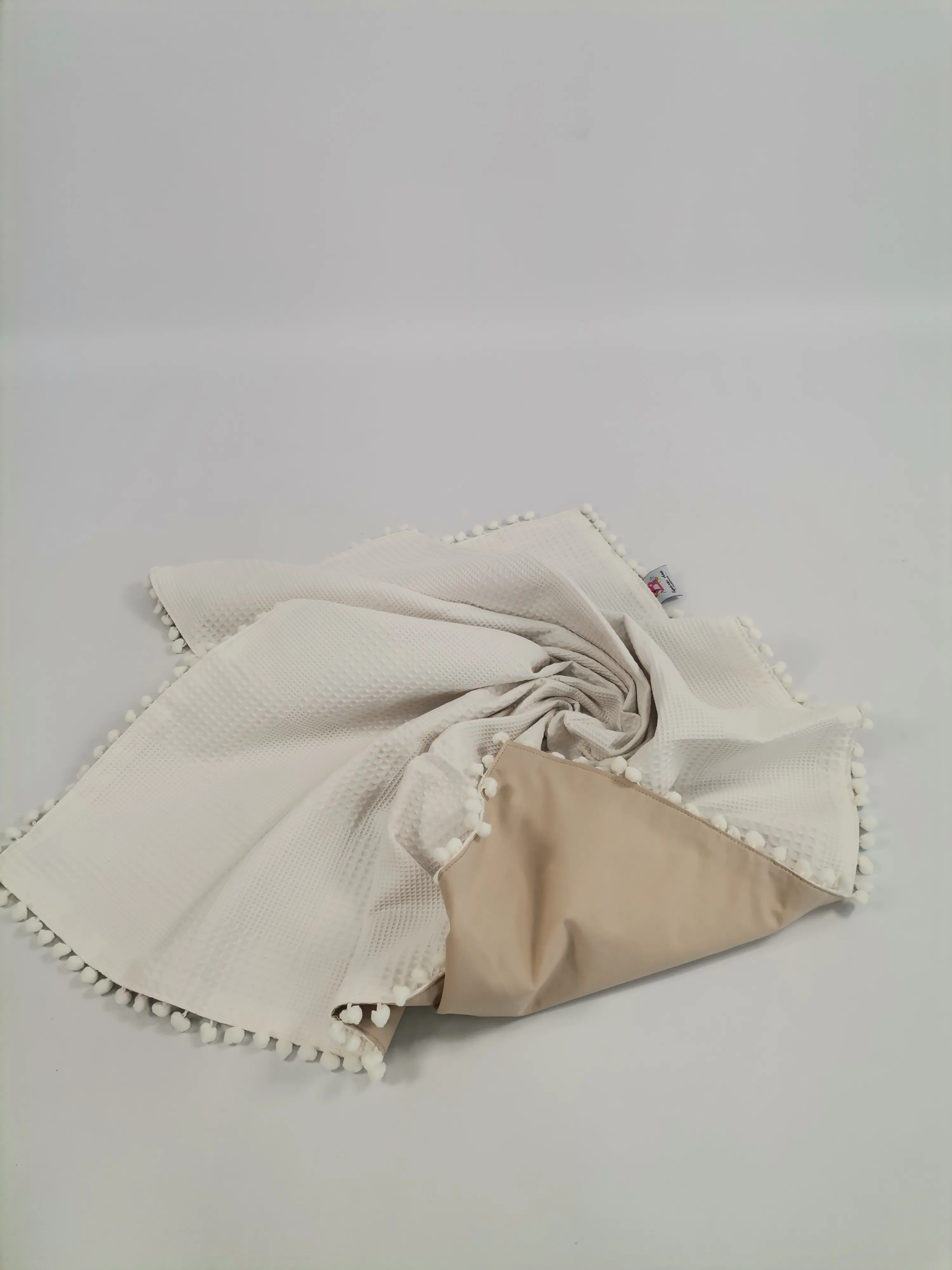 Battaniye krem waffle pike - bej poplin