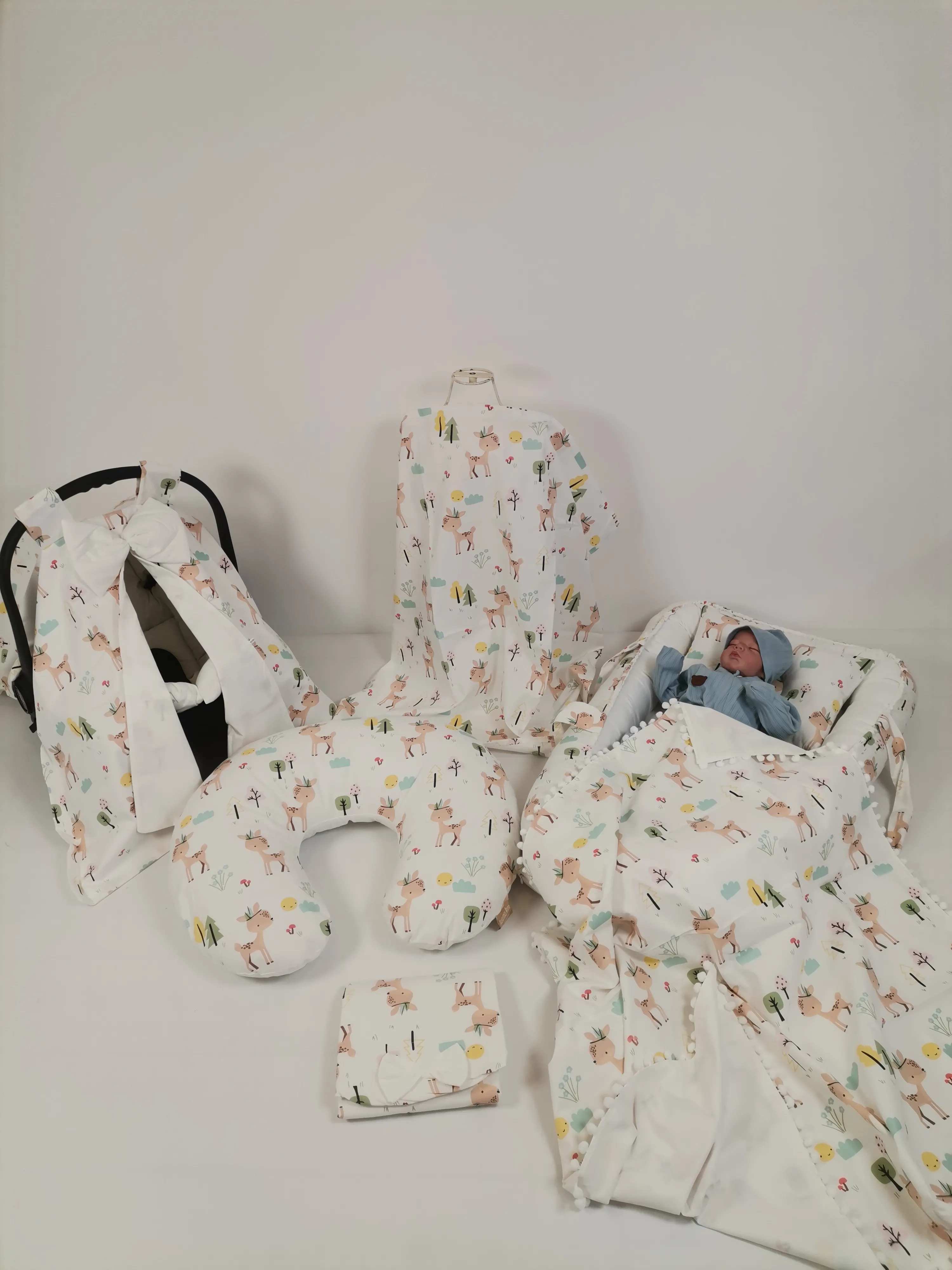 Babynest 8'li set karacalı poplin - beyaz poplin