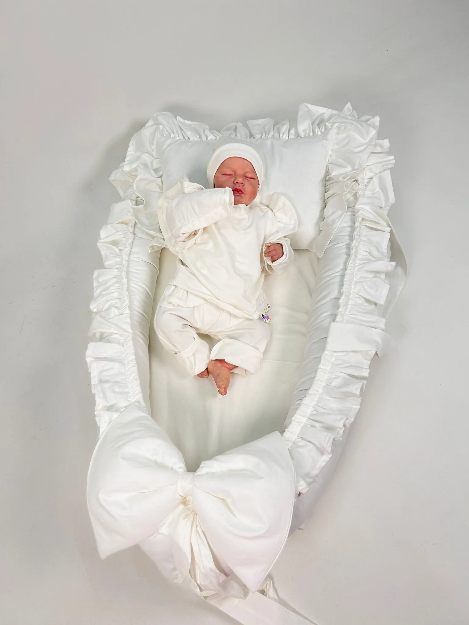 Babynest fırfırlı beyaz poplin