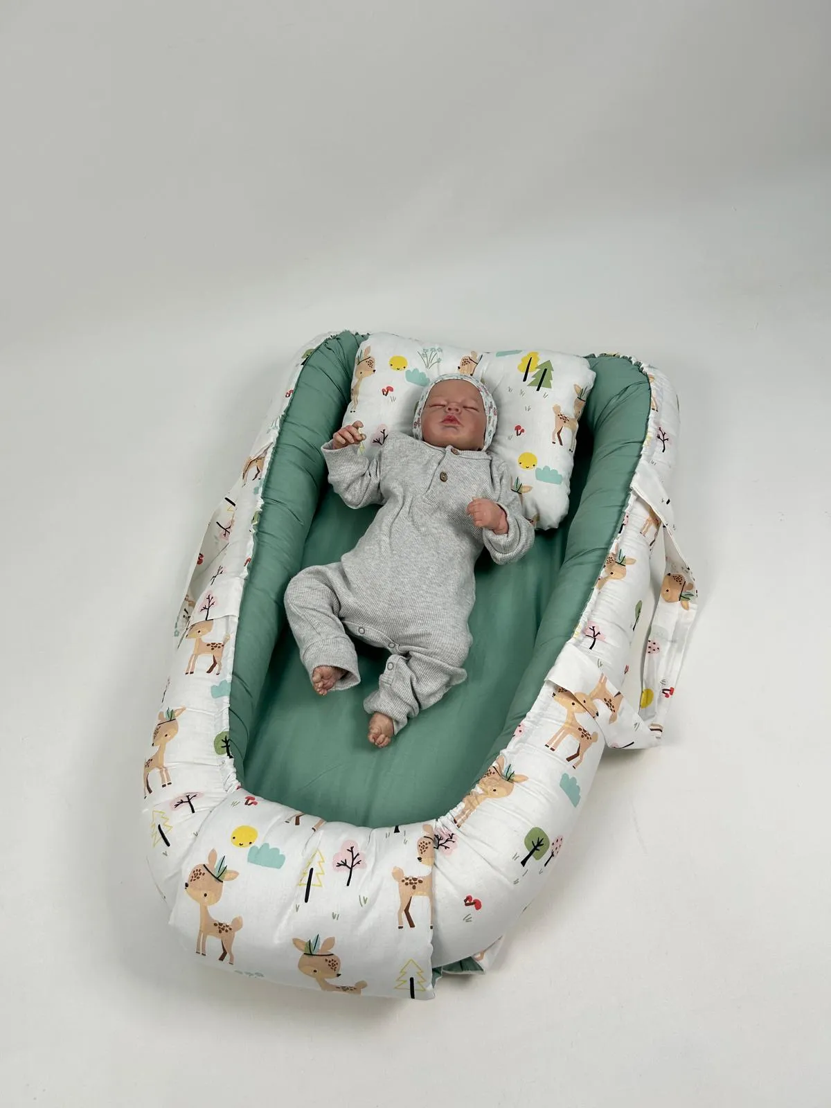 Babynest karacalı poplin - yeşil poplin
