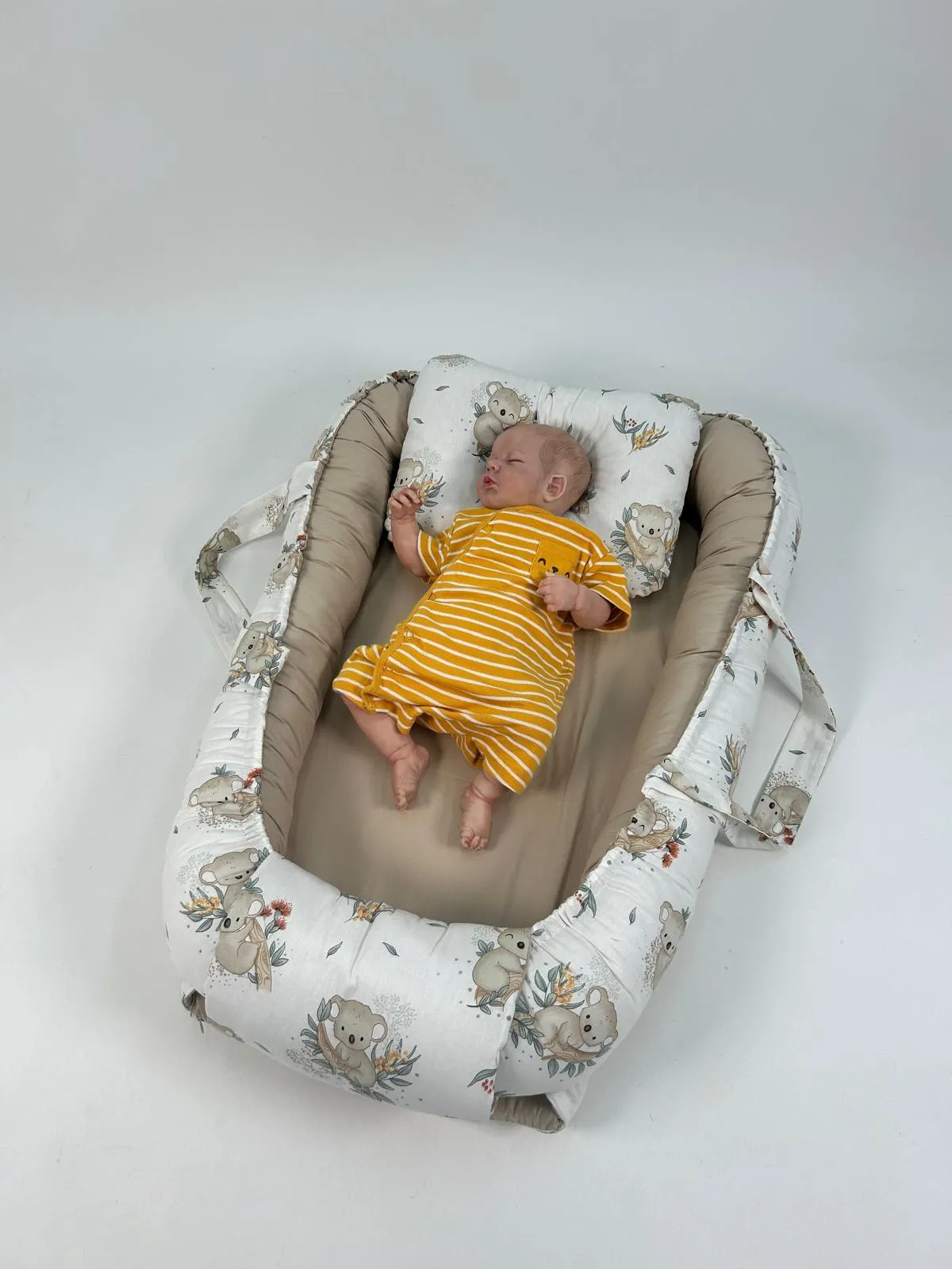 Babynest koala desenli poplin - bej poplin