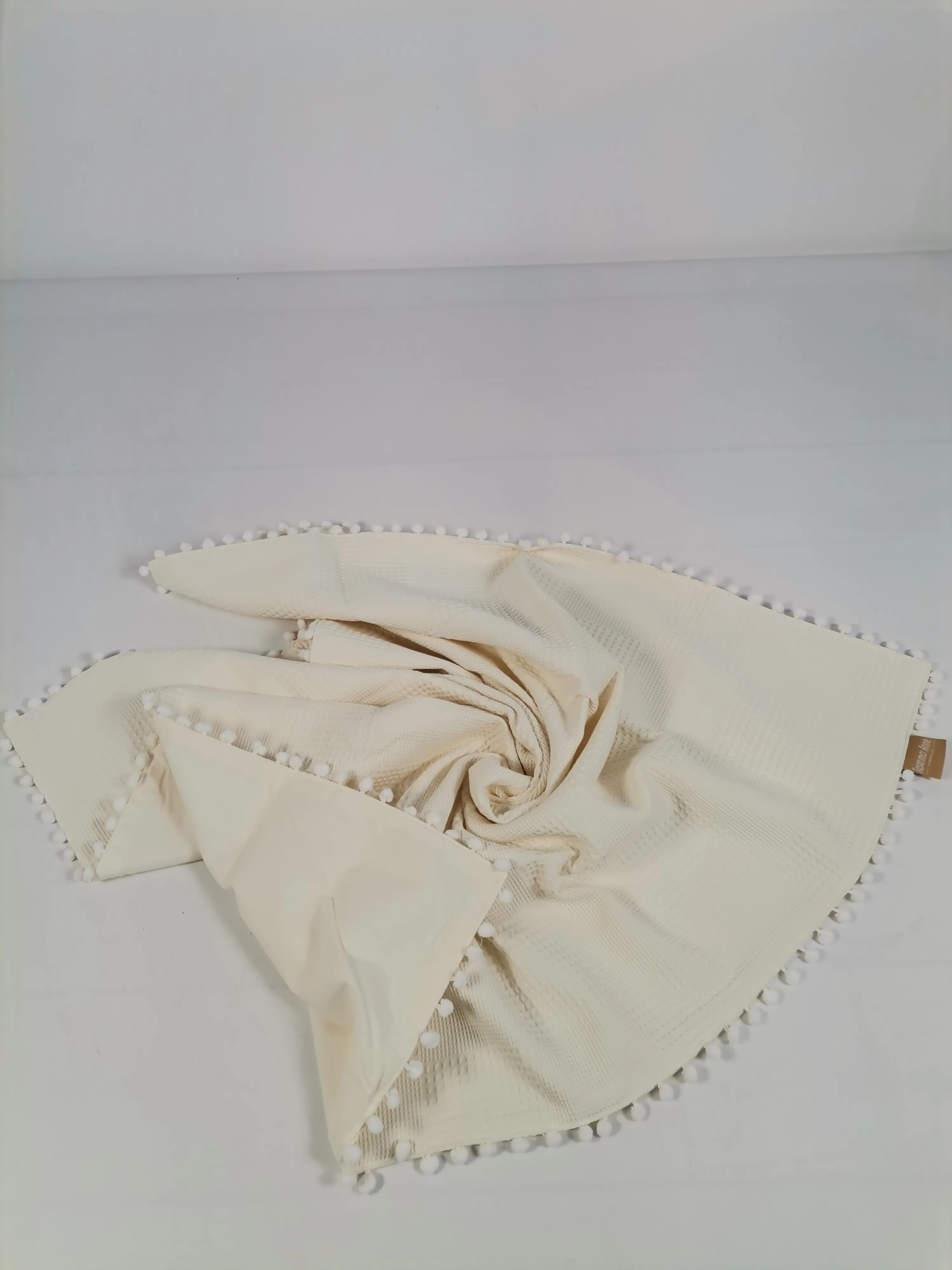 Battaniye krem waffle pike - krem poplin