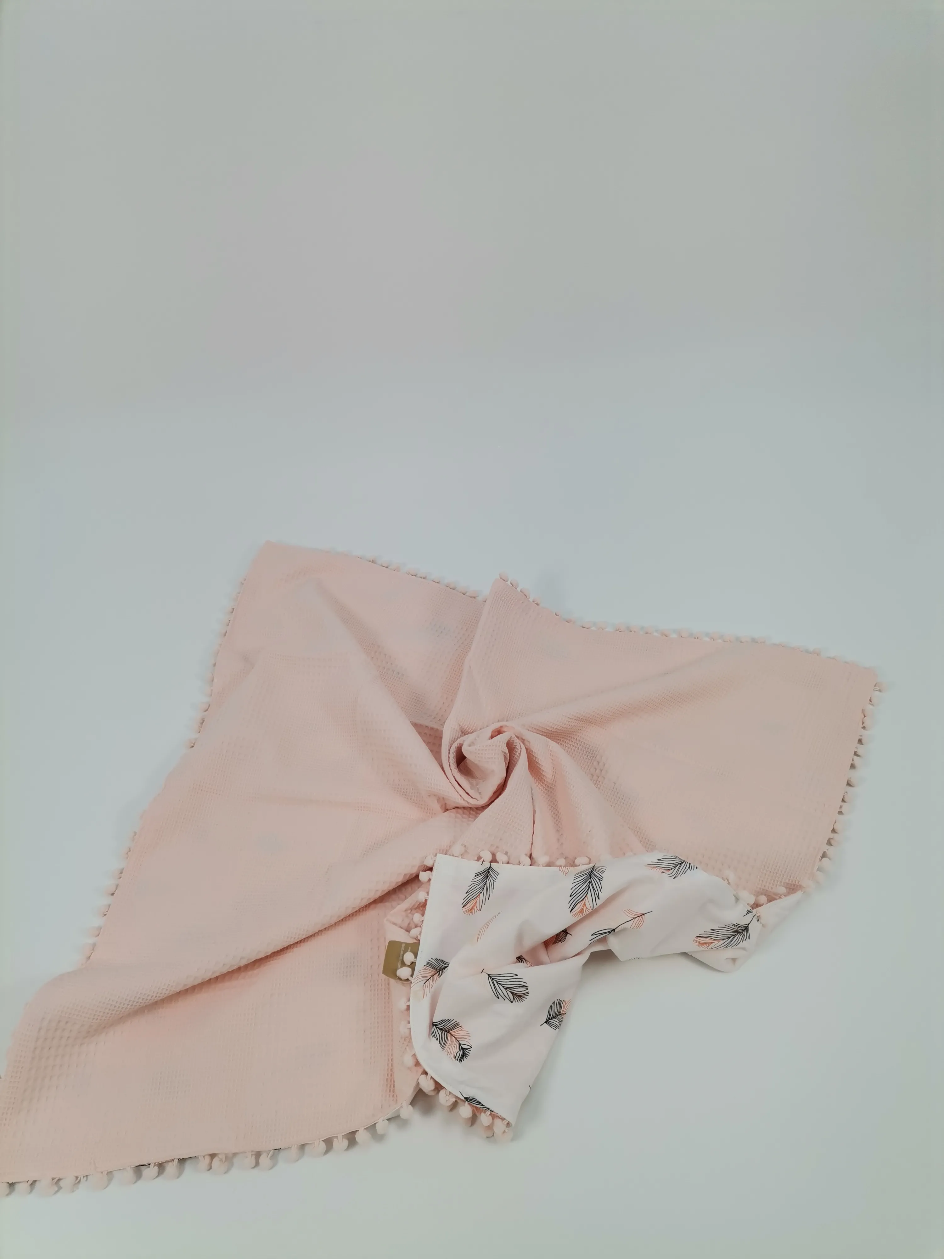 Battaniye somon waffle pike - pembe tüylü poplin