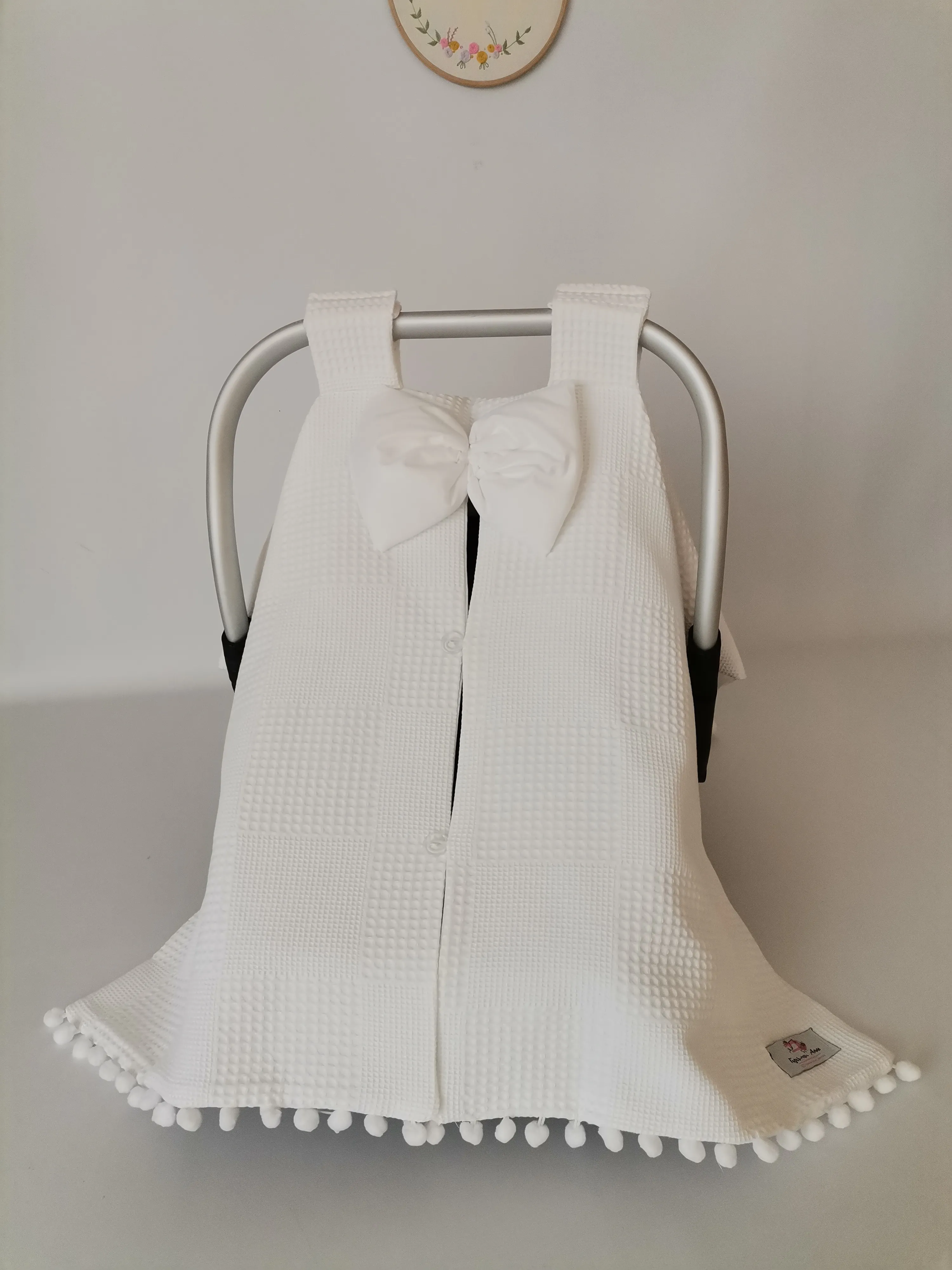 Puset örtüsü beyaz waffle pike - beyaz poplin