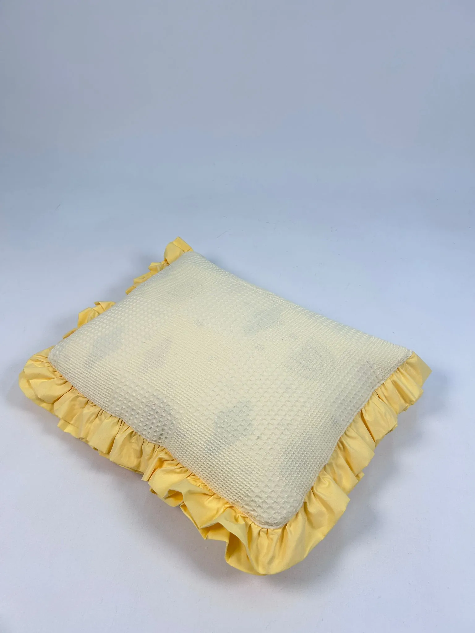 Sürpriz yastık sarı waffle pike - gökkuşaklı poplin