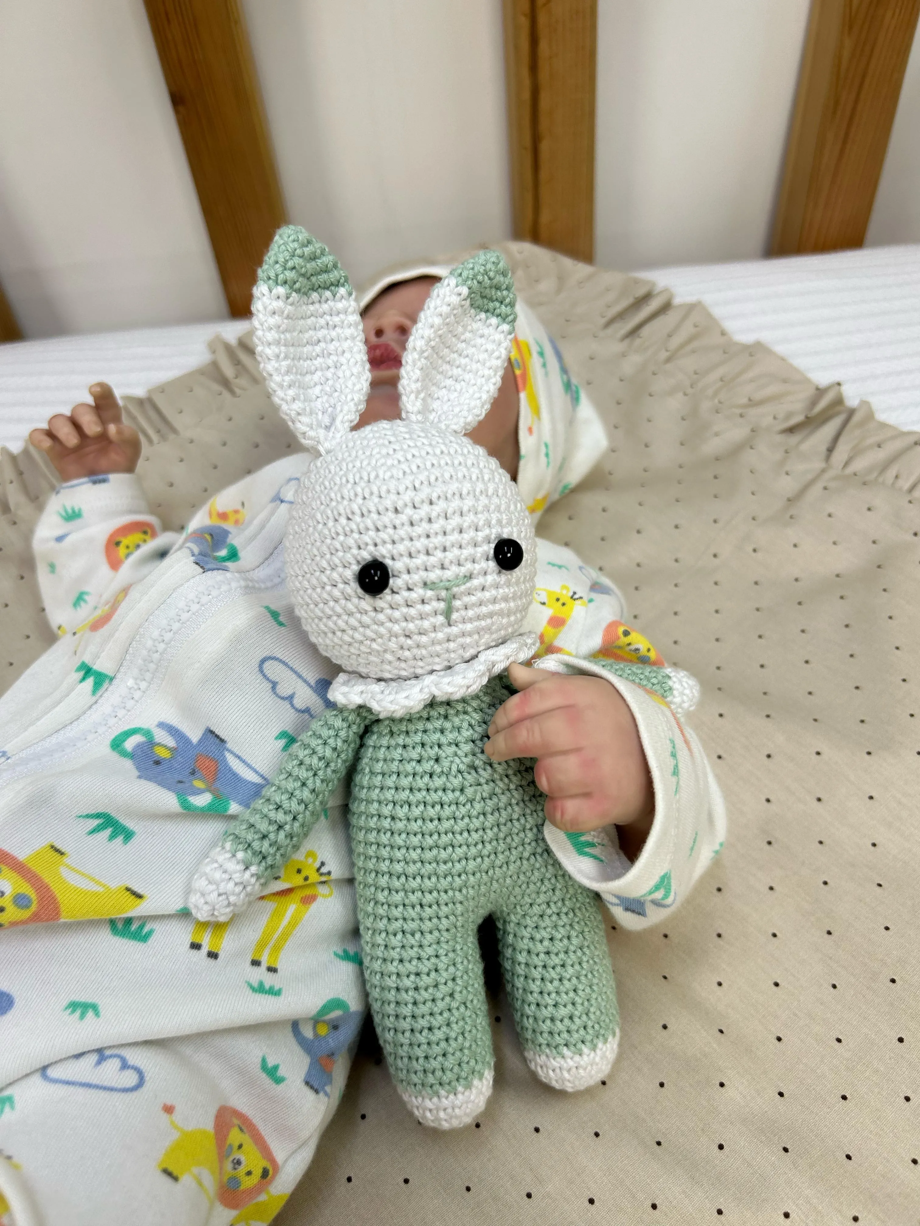 Amigurumi yeşil tavşancık oyuncak
