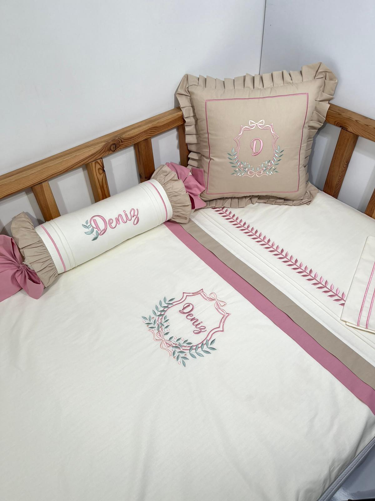 Nevresim takımı 5 parça krem poplin - bej poplin 3