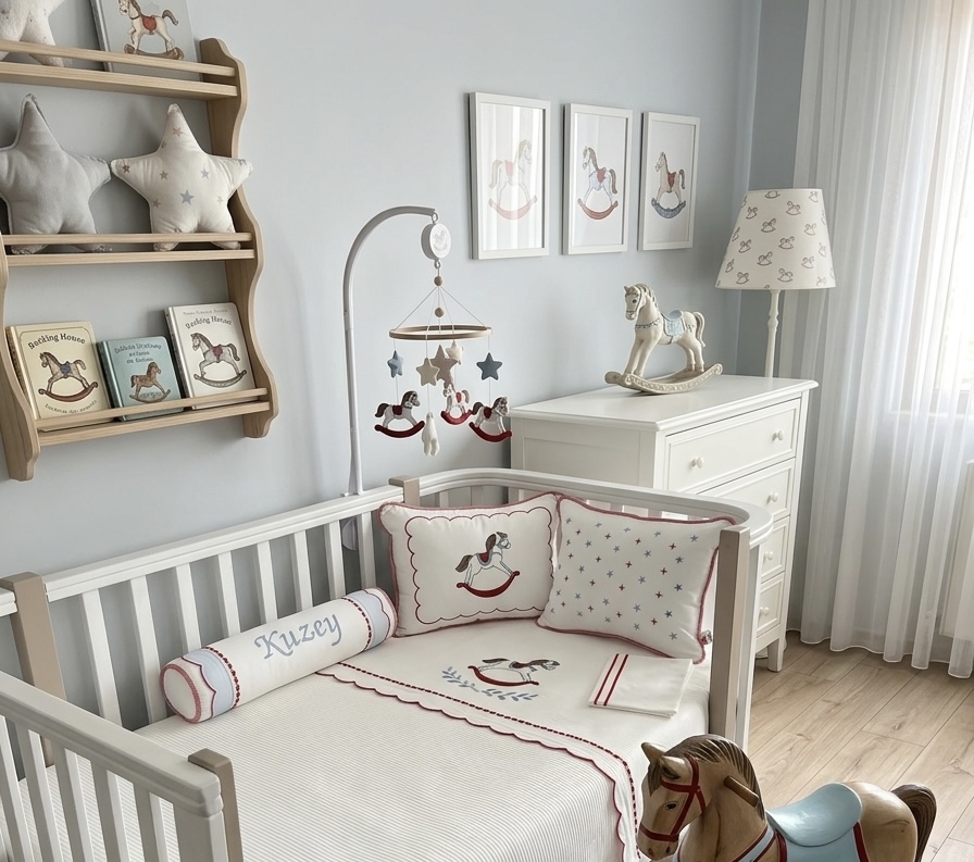 Pike takımı 6 parça beyaz fitilli pike - beyaz poplin