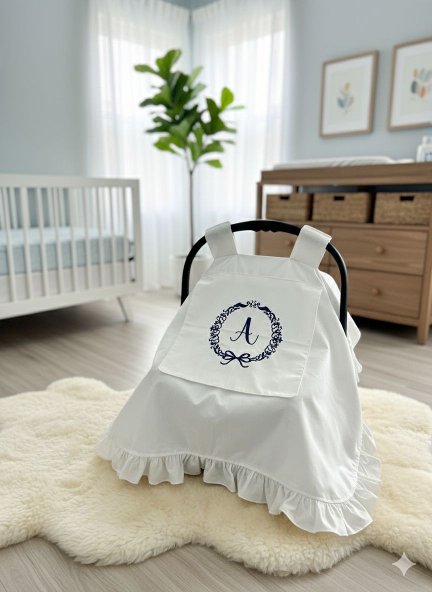 Puset örtüsü kapaklı model fırfırlı beyaz poplin 6