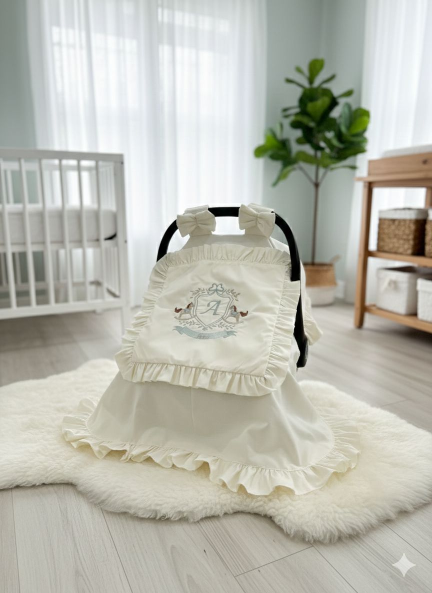 Puset örtüsü kapaklı model fırfırlı krem poplin 9