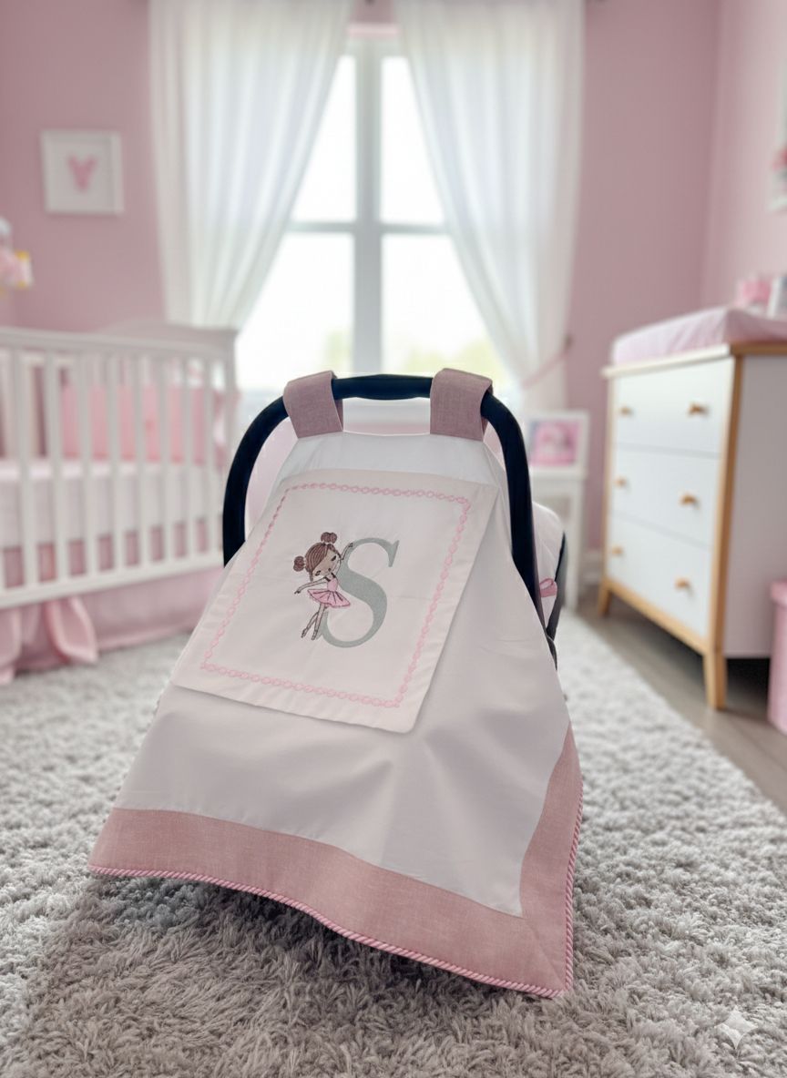 Puset örtüsü kapaklı model pudra pembe isviçre keten beyaz poplin 