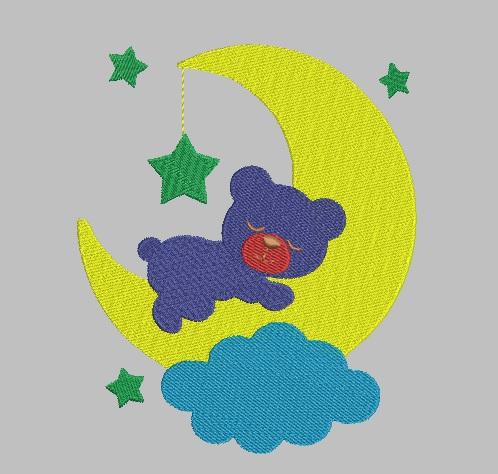 Ay üstünde uyuyan ayıcık