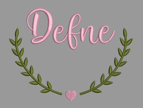 İsimli kalpli yaprak çelengi