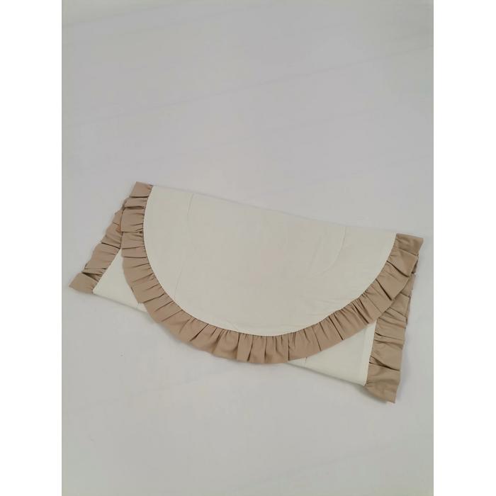 Alt açma matı fırfırlı bej ve krem poplin