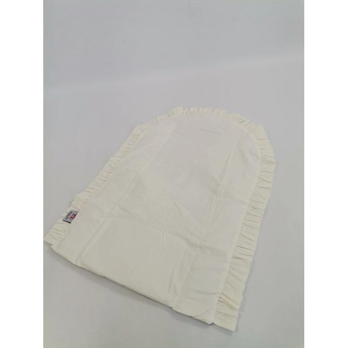 Alt açma matı fırfırlı bej zemin üstü kahve rengi puantiyeli - krem poplin