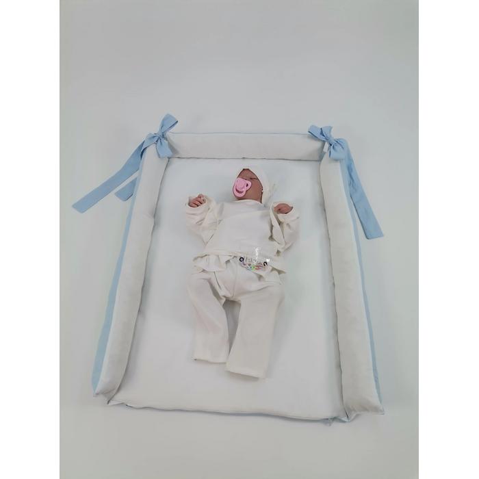 Alt açma matı mavi poplin - beyaz poplin