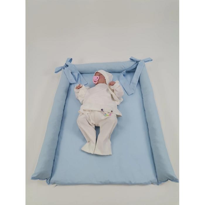 Alt açma matı mavi poplin - beyaz poplin