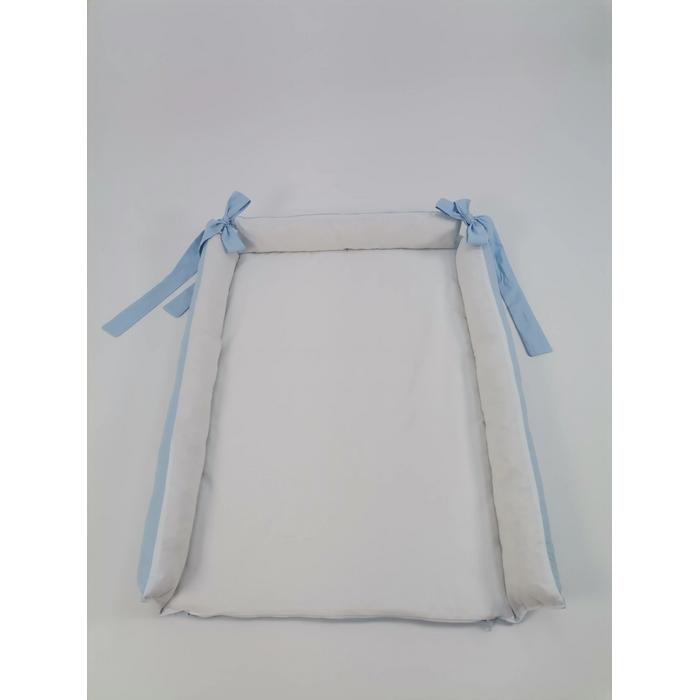 Alt açma matı mavi poplin - beyaz poplin