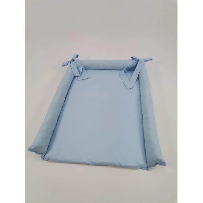 Alt açma matı mavi poplin - beyaz poplin