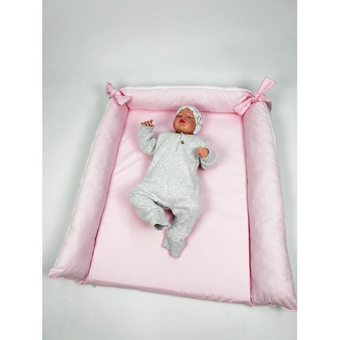 Alt açma matı pembe poplin - beyaz poplin