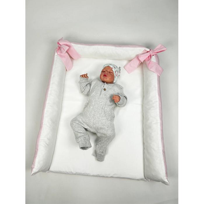 Alt açma matı pembe poplin - beyaz poplin