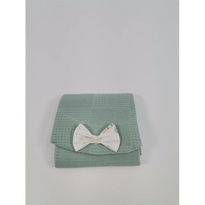 Alt açma matı yeşil waffle pike - gökkuşaklı poplin