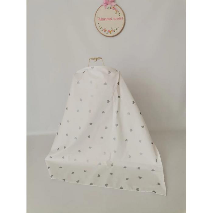 Babynest 8'li set somon waffle pike - gümüş kalpli poplin