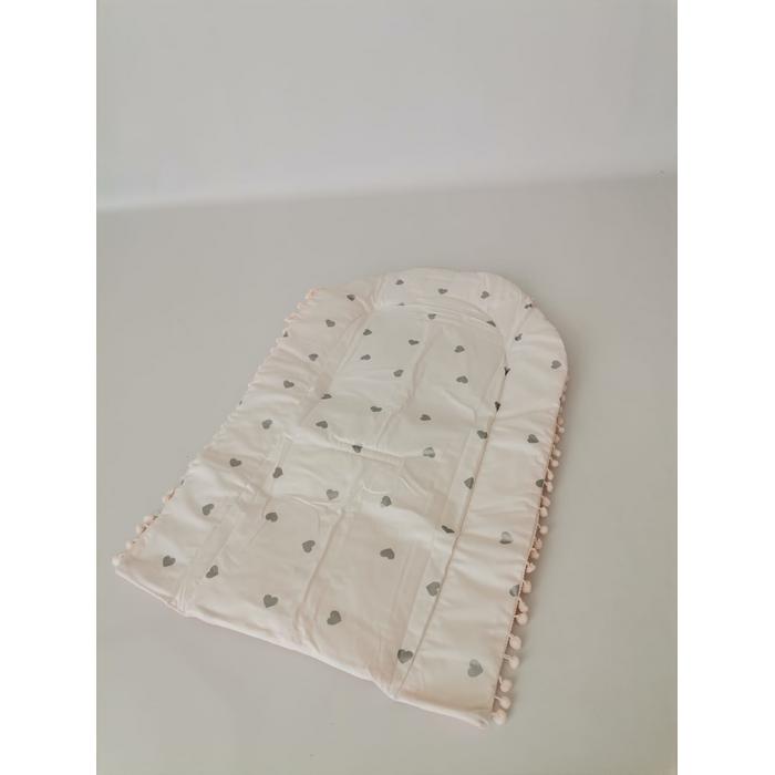 Babynest 8'li set somon waffle pike - gümüş kalpli poplin