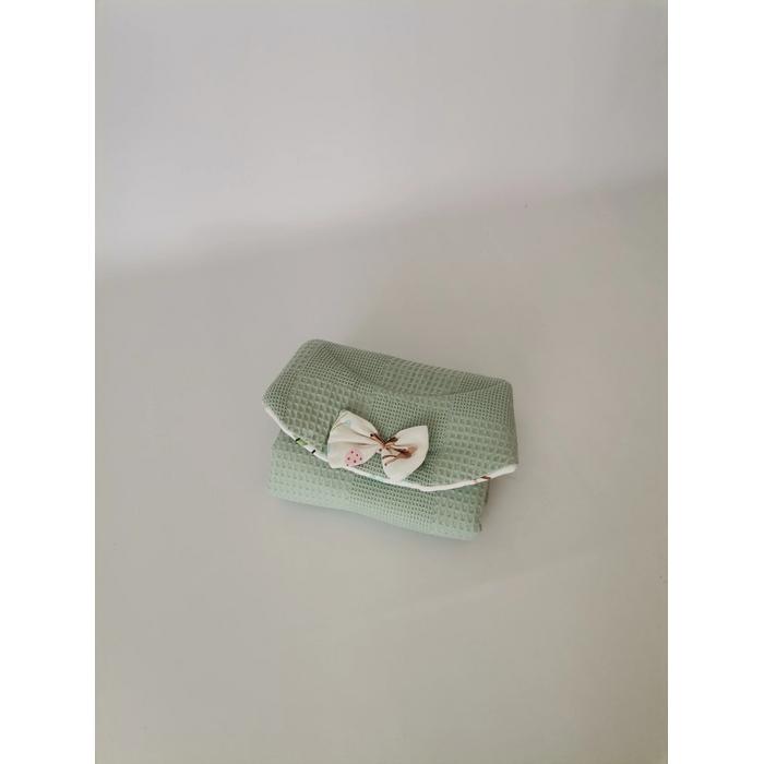 Babynest 8'li set yeşil waffle pike  karacalı müslin