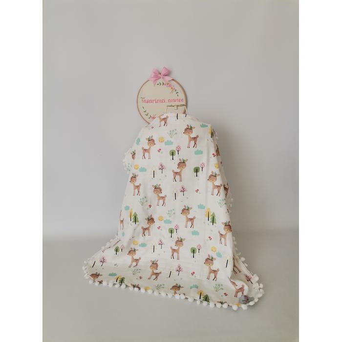 Babynest 8'li set yeşil waffle pike  karacalı müslin