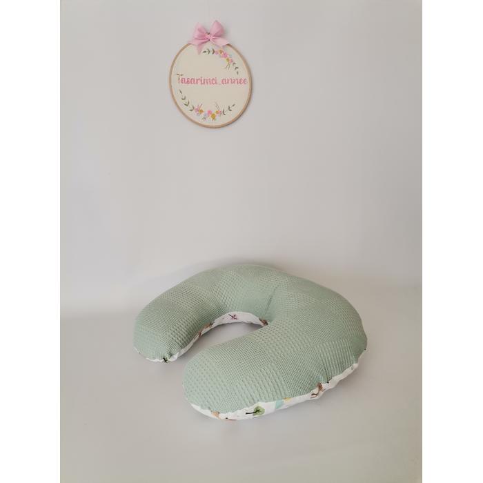 Babynest 8'li set yeşil waffle pike  karacalı müslin