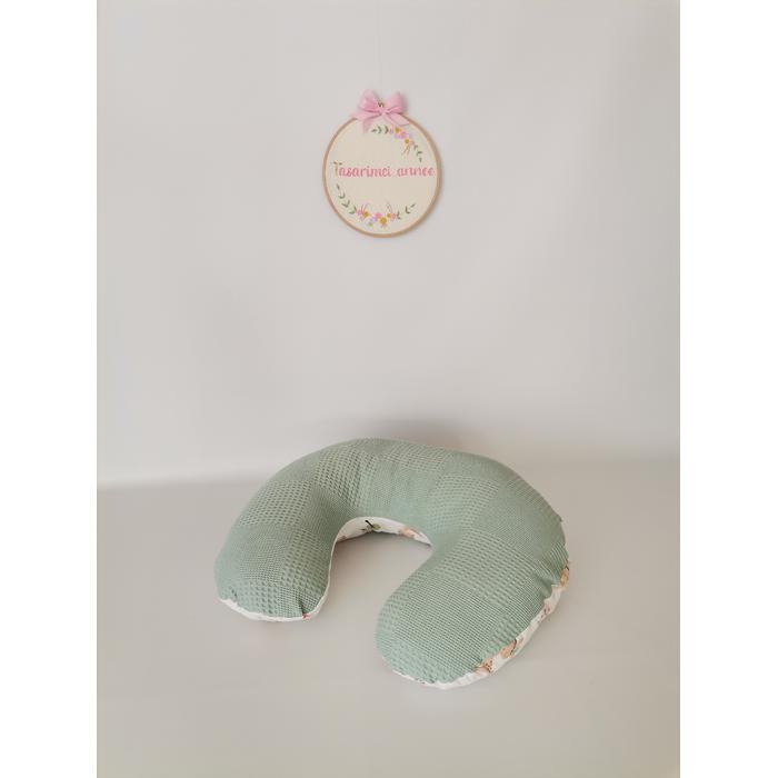 Babynest 8'li set yeşil waffle pike - karacalı poplin