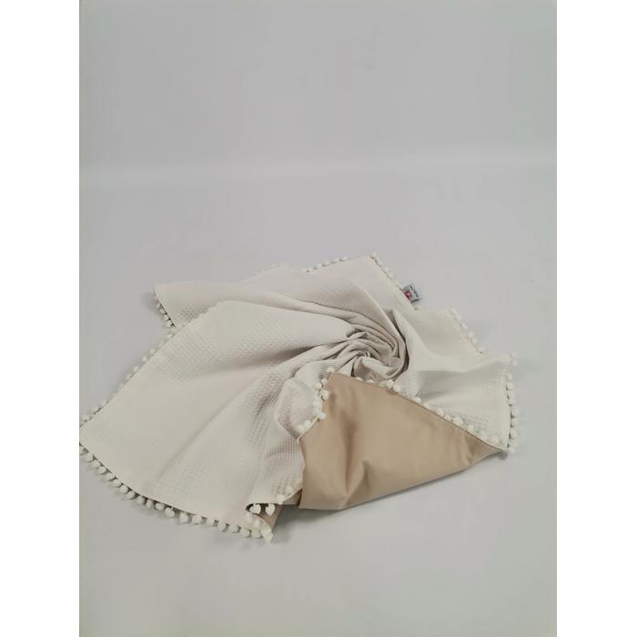 Battaniye krem waffle pike - bej poplin