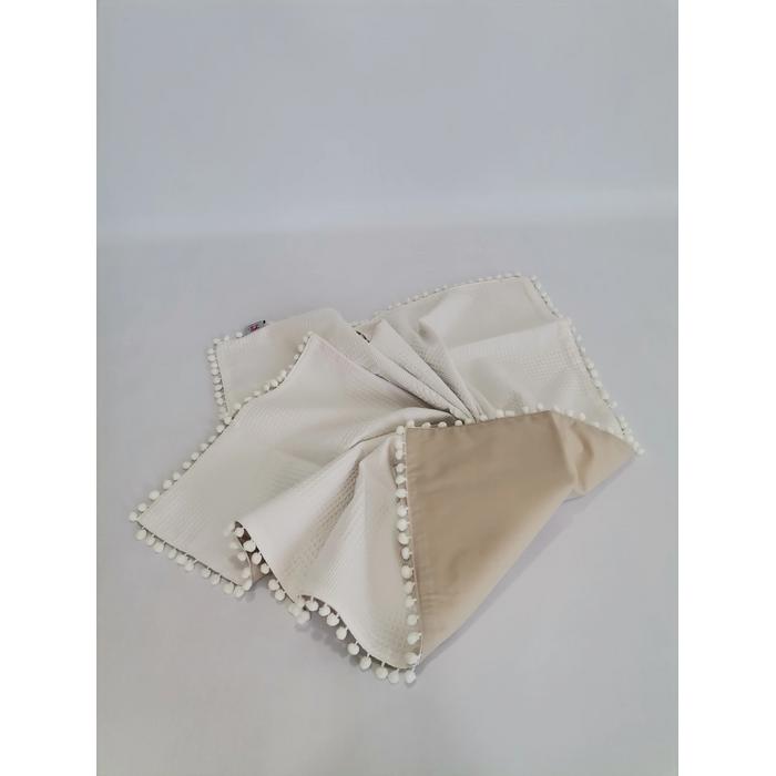 Battaniye krem waffle pike - bej poplin