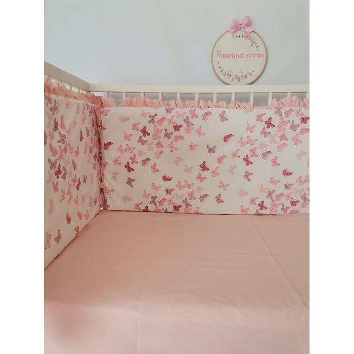 BEŞİK KORUMALIĞI PUDRA KELEBEKLİ V78 SOMON FIRFIRLI