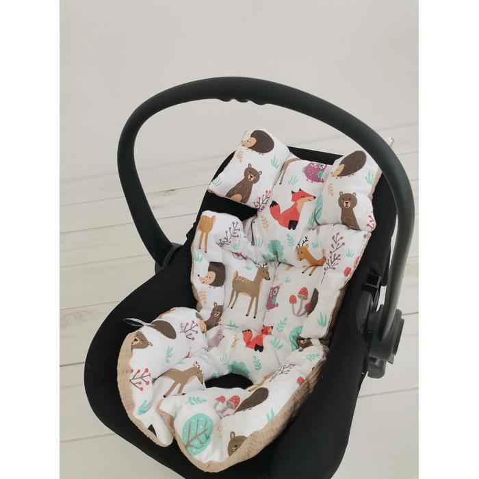 Babynest 8'li set bej waffle pike - hayvan figürlü müslin