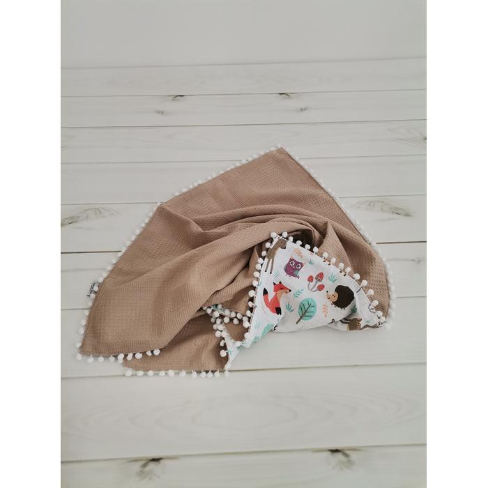 Babynest 8'li set bej waffle pike - hayvan figürlü müslin