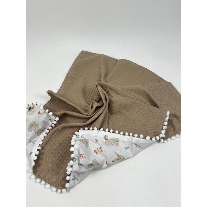 Babynest 8'li bej örgü pike - tavşanlı poplin