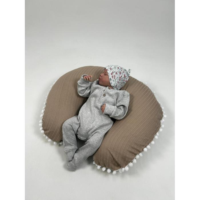 Babynest 8'li bej örgü pike - tavşanlı poplin