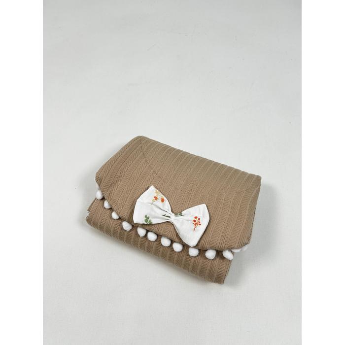 Babynest 8'li bej örgü pike - tavşanlı poplin