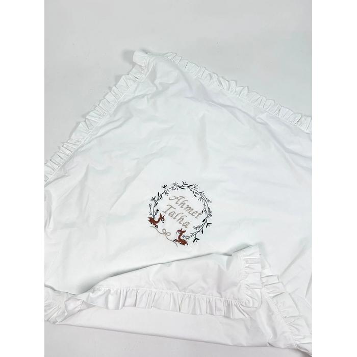 Babynest 8'li fırfırlı set beyaz poplin