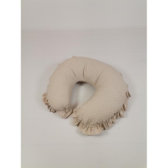 Babynest 8'li fırfırlı set bej zemin üstü kahve rengi puantiyeli poplin