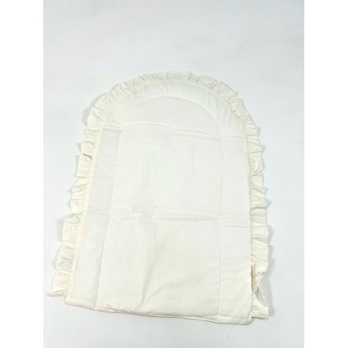 Babynest 8'li fırfırlı set krem örgü pike - krem poplin