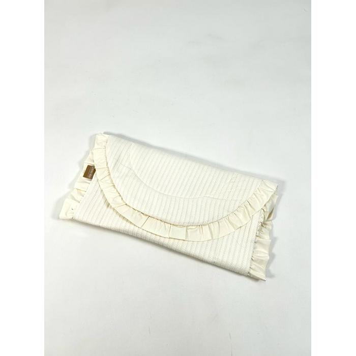 Babynest 8'li fırfırlı set krem örgü pike - krem poplin