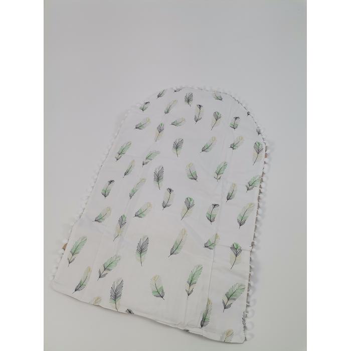 Babynest 8'li set bej waffle pike - yeşil tüylü poplin