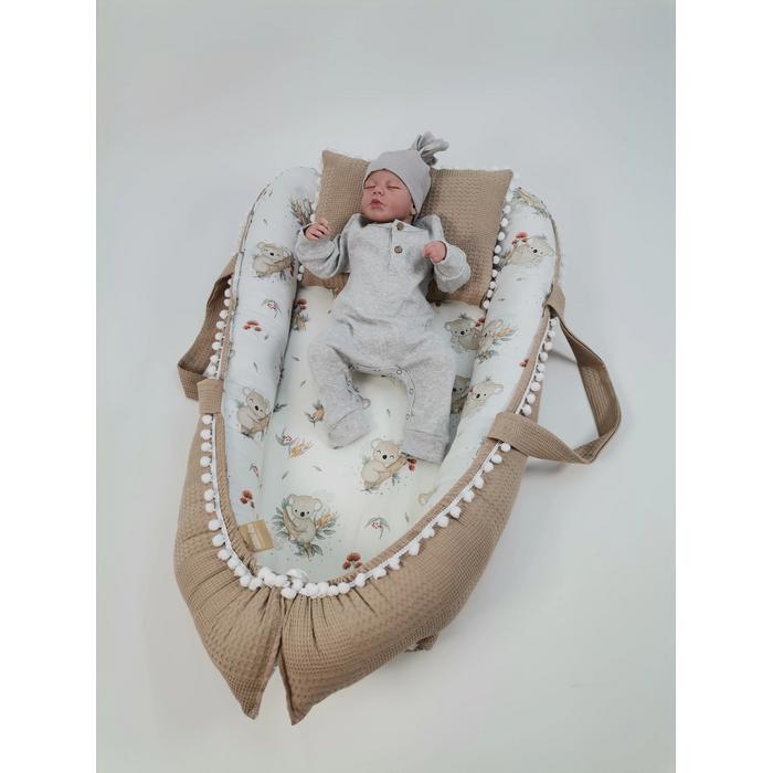 Babynest 8'li set bej waffle pike - koala poplin