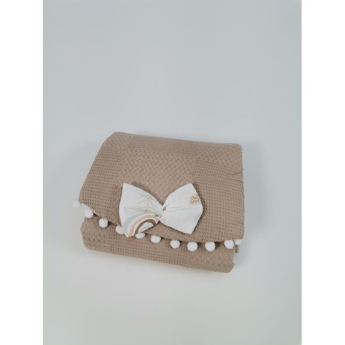 Babynest 8'li set bej waffle pike - gökkuşaklı müslin