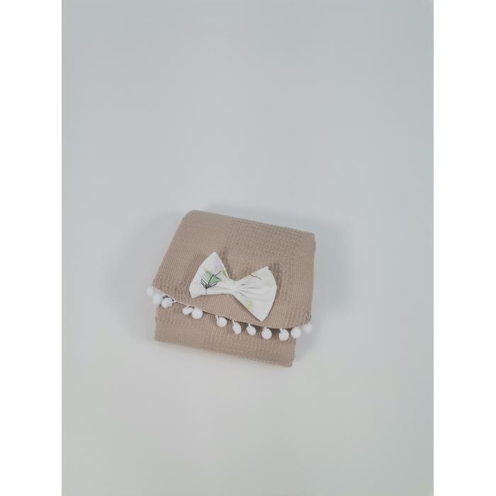 Babynest 8'li set bej waffle pike - yeşil tüylü poplin