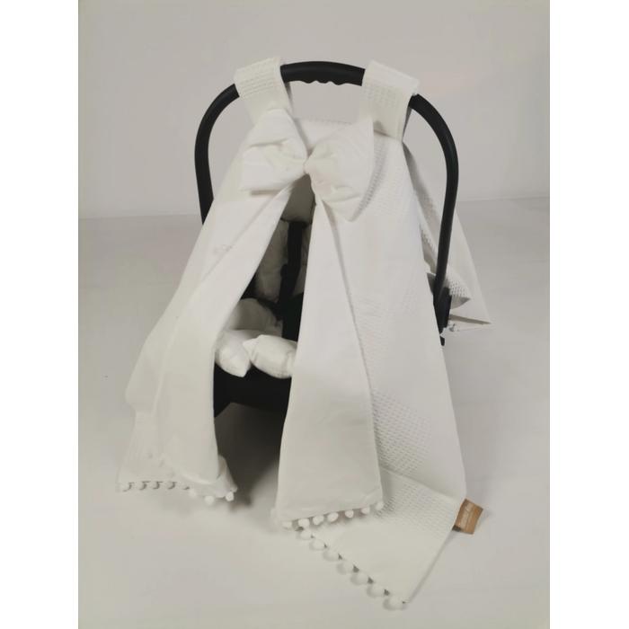 Babynest 8'li set beyaz waffle pike - beyaz poplin